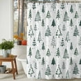 thumbnail image 3 of Merry Xmas Green Christmas Tree Shower Curtain for Bathroom, Winter Farm Pine Tree Waterproof Shower Curtains Washable Quick Dry with Hooks Bathtub Curtains 36x72IN, 3 of 9