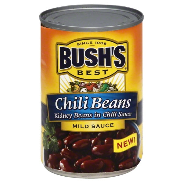BUSH'S Chili Beans, Dark Red Kidney Beans in Mild Chili Sauce, Canned