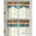thumbnail image 6 of Tie Up Valance Curtain for Kitchen,Nautical Anchor Farm Wood Board Rod Pocket Short Curtains Adjustable Tie-Up Shade Valances,Gradient Wood Grain Window Treatment for Bathroom Living Room Bedroom, 6 of 8