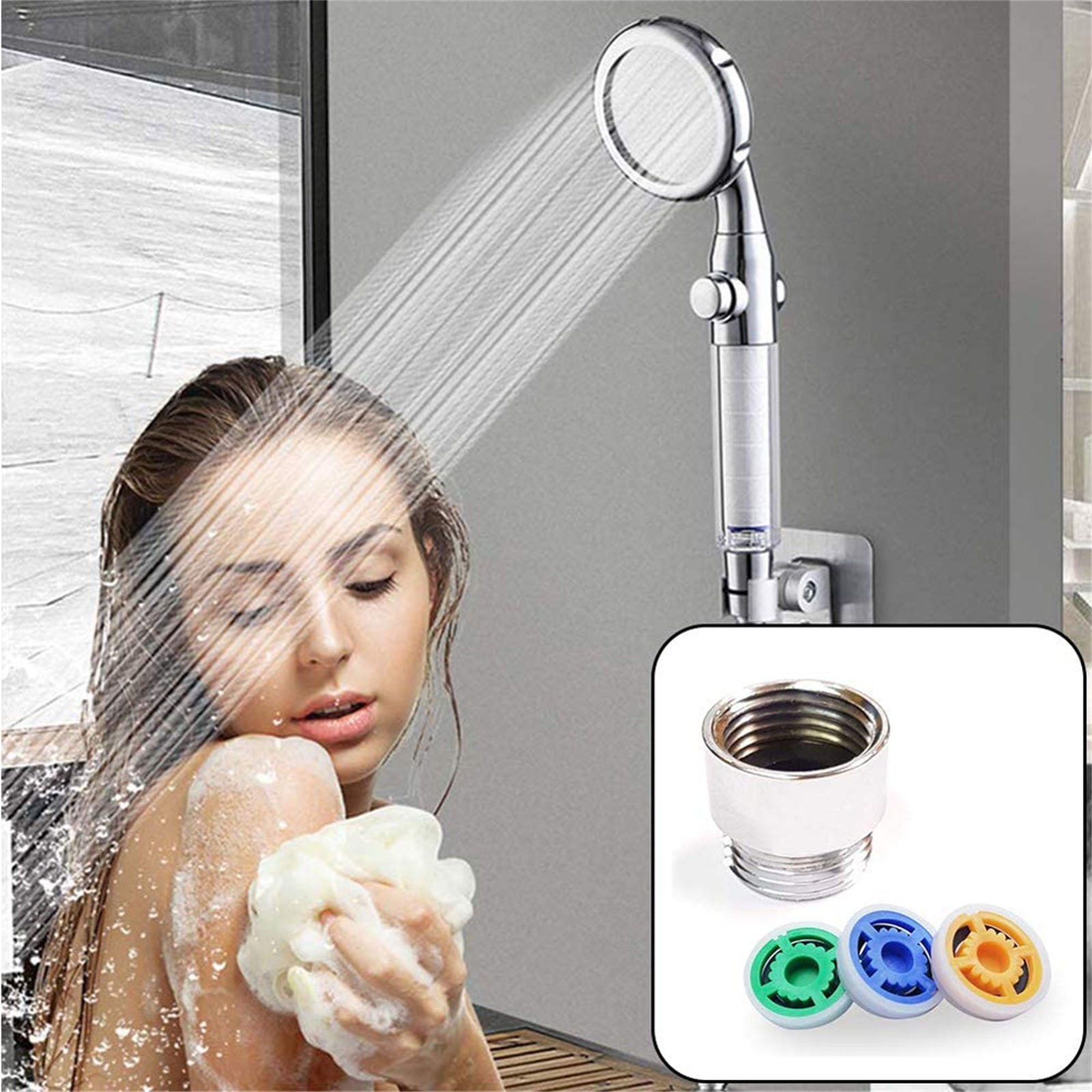 WNG Shower Power Reduction Limiter Set Water Flow Limiter Shower Head Flow Restrictor Water