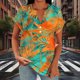 thumbnail image 1 of Xuyuer Vintage Style Raglan Sleeve Button Top - Women's Fashion Casual Printed V-Neck Loose Sleeve Blouse for Weekend Outings, Retro Inspired Spring Summer Fashion & Boho Chic Wardrobe Staple, 1 of 6