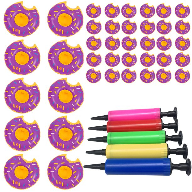 Portavasos inflable Donut Flotador Fiesta en la piscina Posavasos de agua (Púrpura)