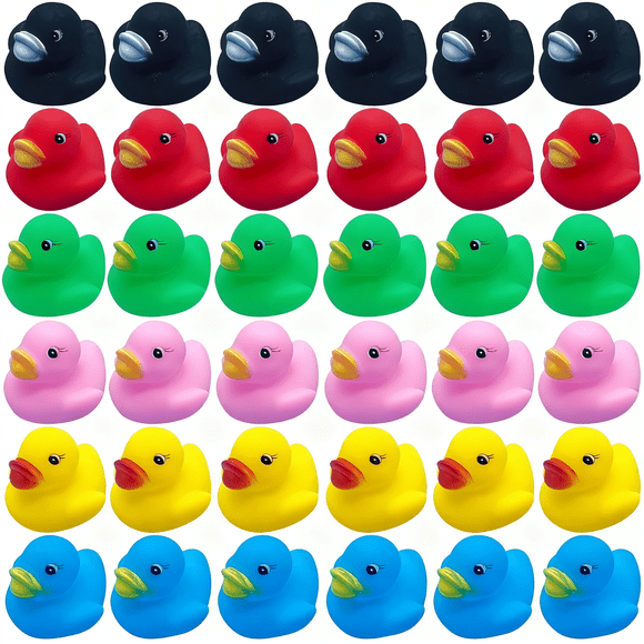 Tcwhniev 50 Pzas de Patitos de Goma, Patitos Surtidos Juguete de Baño, Flotador de Baño, Juguetes de Baño Patito de Goma para Ducha, Recuerdos de Fiesta de Cumpleaños, Regalo