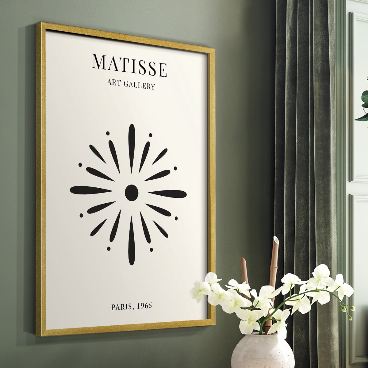 Matisse CXLI Framed Print in Gold Solid Wood 16 x 20 Framed Print