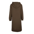 thumbnail image 6 of PNTUTB Fall Winter Women's Longline Coat Hooded Full Zip Outwear Soild Color Casual Loose Comfortable Trendy Coats with Pockets, 6 of 7