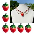 thumbnail image 2 of Aellinatey Sparkling Strawberry Charm Handcrafted Resin Fruit Pendant Jewelry Supplies, 2 of 11