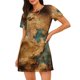 thumbnail image 1 of Easygdp Antique Map Adventure Scene Camisón de manga corta para mujer, informal, estampado, 1 of 6