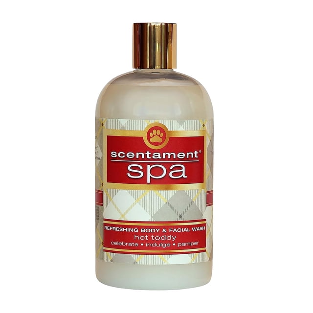 Best Shot Scentment Spa Jabón corporal y facial de temporada Champú sin lágrimas Jabón corporal hipoalergénico Elimina las manchas de lágrimas Hot Toddy 16 oz.