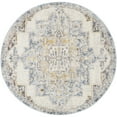 thumbnail image 6 of Livabliss Area Rugs for Living Room, 9ft Round Ankara Traditional Ice Blue Round Rug, Bedroom Dining Room Home Decor Stain Resistant Carpet (7'10" x 7'10"), 6 of 8