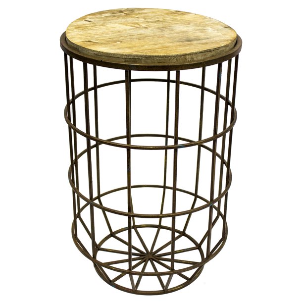 Sagebrook Home Industrial Round Metal Accent Table