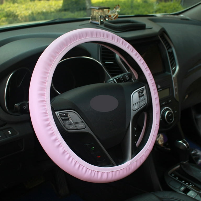 10 Pcs Car Accessories Set,Leather Steering Wheel Cover for Women Cute Car  Accessories Set with Seat Belt Shoulder Pads Cup Holders for Women Girl Car