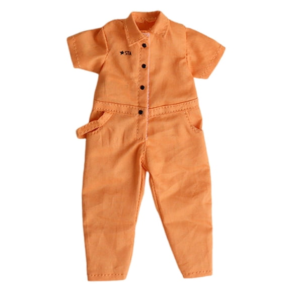 Mono para figura en miniatura, atuendo para muñeca femenina, overol, ropa para figura de acción 1/12 Naranja