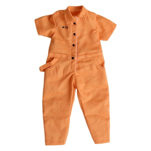 Mono para figura en miniatura, atuendo para muñeca femenina, overol, ropa para figura de acción 1/12 Naranja