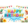 thumbnail image 3 of Colorful Floral Happy Birthday Banner Water Gun Splash for Birthday Celebration Summer Party Outdoor Decoration, 3 of 8