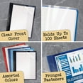 thumbnail image 3 of Ultra Durable Clear Front Report Covers, 25 Per Box, Letter Size, Assorted Colors, Poly Back Cover, with Fasteners, Lay Flat, by Better Office Products, Box of 25, 3 of 5