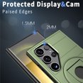 thumbnail image 4 of for Samsung Galaxy S24 Ultra Case, Frosted PC Compatible with MagSafe Built-in 360 Rotatable Invisible Kickstand Military Grade Protection Case for Samsung Galaxy S24 Ultra, Olivegreen, 4 of 6