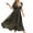 Army Green, variant on Lolmot Plus Size Dress Women Summer Beach Button Deep V Sleeveless Dresses Drawstring Sun Protection Solid Color Long Dress