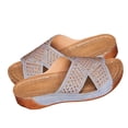 thumbnail image 7 of Tbopshirt Wedge Sandals for Women Dressy Wide Width,Plantar Fasciitis Feet Sandal with Arch Support,Comfortable Casual Open Toe Wedge Slides Summer Beach, 7 of 7