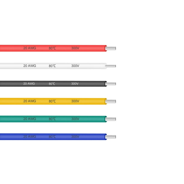 Cable eléctrico de PVC 20 AWG Cable trenzado de enganche de Cobre estañado 6.558ft de 10uds