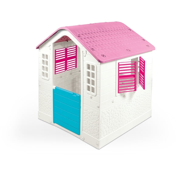 DOLU Maisonnette de Style Cottage Rose, Ensemble de Maisonnette Jouet Intérieur/extérieur pour Enfants de 2+ Ans