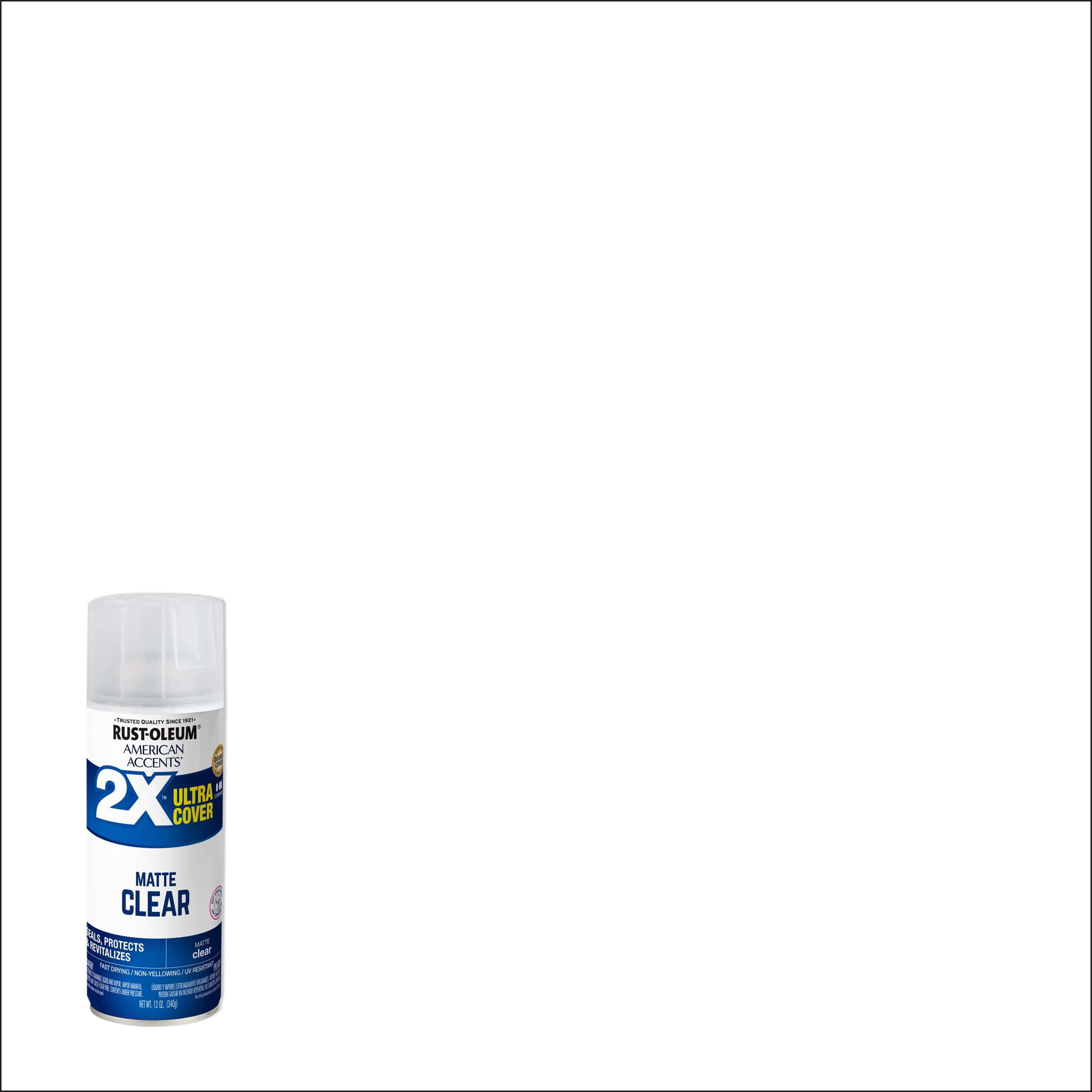 Clear, Rust-Oleum American Accents 2X Ultra Cover Matte Spray Paint- 12 oz