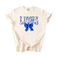 thumbnail image 4 of Trendy Lions Floral Shirt for Women and Teens Cute Blue Bow Sports Tee Ivory Shirt Adult 2X-Large, 4 of 4