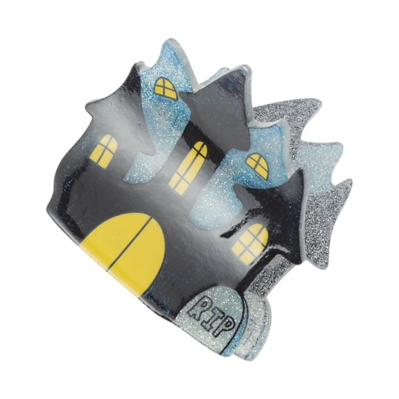 Unique Bargains 1 Pc Claw Clip Cute Halloween Haunted-House Design Hair Clip Blue Black