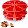 thumbnail image 1 of 2 moldes de silicona para pasteles, molde triangular de 8 cavidades para pizza, diámetro interno de 4 pulgadas, molde para pasteles para brownies y muffins (rojo oscuro), 1 of 5