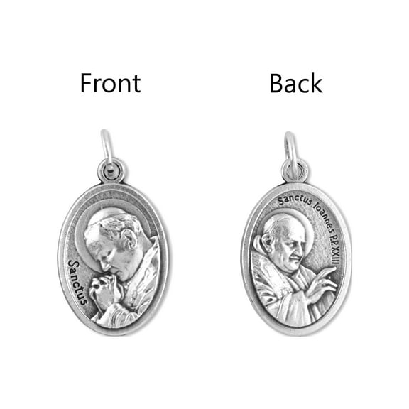 Saints Medals in oxidized silver made in Italy 1.0" x 0.7"