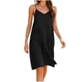 thumbnail image 3 of ClodeEU Women's V Neck Sleeveless Slip Dress, Casual Spaghetti Strap Midi Dress Black,Women's Plus L, 3 of 7