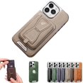 thumbnail image 1 of Adecuado para iPhone15 Series Invisible plegable soporte magnético tarjeta bolsa teléfono caso para iPhone 14 13 Pro Max (marrón oscuro, para iPhone14Pro), 1 of 4