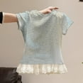 thumbnail image 5 of zbxnLI Kids Girls Short Sleeve T-Shirts Lace Hem Toddler Girls Crew Neck Casual Cute Blouses, 5 of 7