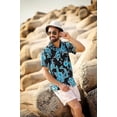 thumbnail image 4 of Men's Hawaiian Shirt Short Sleeve Button Down Casual Beach Aloha Shirts, 4 of 10