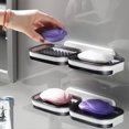 thumbnail image 2 of Wall Mounted Sponge Organizer Moisture-proof Water Draining Tray Storage Box Bathtub Organizing Case Container for Bathroom Gray Double Layers, 2 of 9