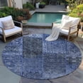 thumbnail image 6 of Addison Rugs Chantille Indoor/Outdoor Transitional Patchwork Navy Washable Round Rug, 8' x 8', 6 of 6