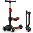 thumbnail image 6 of Open Box KIDSCOTER 2-in-1 Kick Scooter for Kids 3-12, Adjustable Handlebar & Seat, LED Wheels, Foldable - Black, 6 of 10