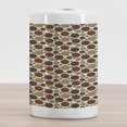thumbnail image 2 of Dots Ceramic Toothbrush Holder, Doodle Circle Shapes in Different Sizes Designed with Topography-Like Lines Print, Decorative Versatile Countertop for Bathroom, 4.5" X 2.7", Multicolor, 2 of 4