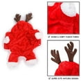 thumbnail image 3 of Pet Christmas Reindeer Costume Doggie/Cat Soft Comfy Coral Velvet Pajamas, Pet Warm Winter Hoodies Jumpsuits for Holiday Party(Red) - XL, 3 of 6