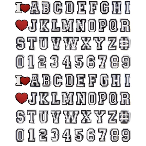 VANIDO Letter Charms for Shoes, Shoe Decoration Charms for Boys and Girls White 78PCs