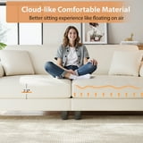 83" Couch Premium PU Leather Sofa, Comfy Extra Deep Seat 3 Seater Couch for Living Room, Oversized Loveseat with 2 Pillows, White - Walmart.com