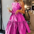thumbnail image 2 of EQWLJWE Robes d'Été pour Femmes 2023 Mode Femmes Col Rond Sans Manches à Volants Été Robe Longue à Fermeture Éclair pour Femmes 2023, 2 of 8