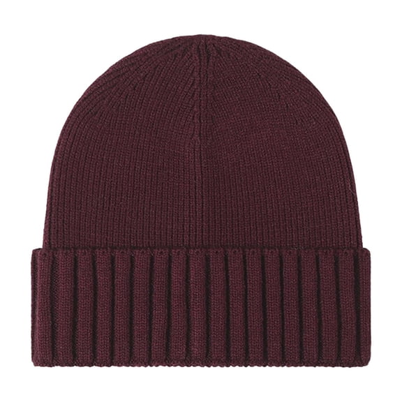 FAWUUDO Wool Cuff Beanie Winter Warm Thermal Hats for Mens Womens Fleece Lined Beanie Knit Chunky Womens Snow Cap