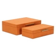 thumbnail image 5 of Lusan Rectangular Decorative Box Set - Orange Faux Shagreen, 5 of 9
