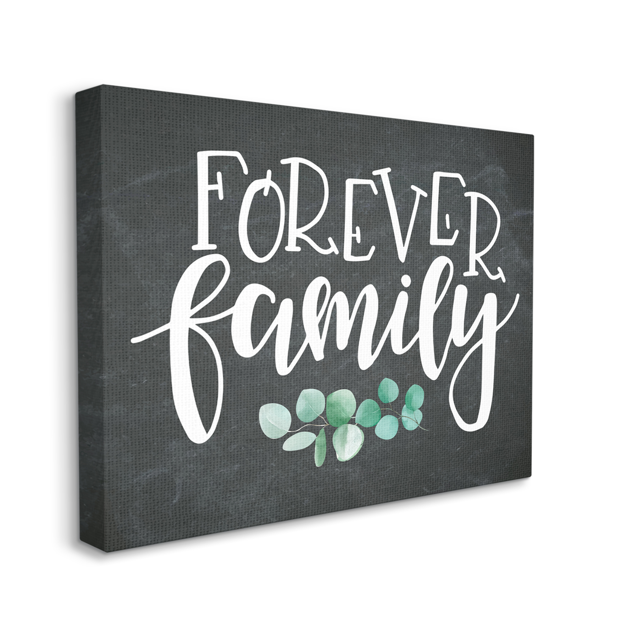 Stupell Industries Forever Family Motivational Phrase Green Eucalyptus Plant, 48 x 36, Design by ND Art