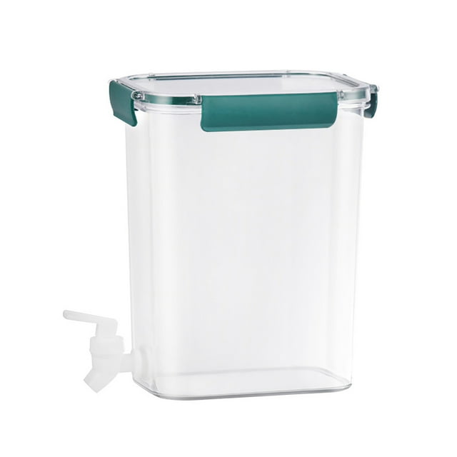(Green 4.5L) Home Refrigerator Kitchen Cold Kettle with Faucet Large Capacity Lemon Juice Kettle Cold Water Bucket (24.5*20*14CM)