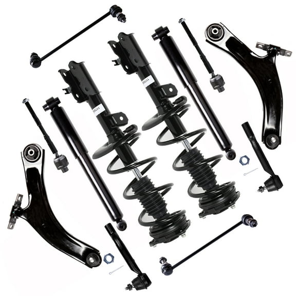 SCITOO Strut Shock for Nissan Rogue 2008-2011 Front Complete Struts Assembly Control Arm Rear Shock Absorber Stabilizer Bar Link Tie Rod End 12PCS