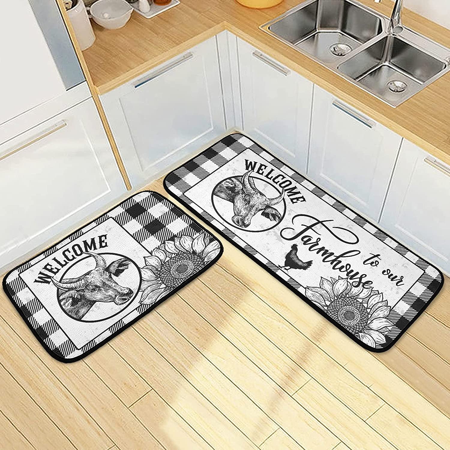 Set of 2 Anti Fatigue Mats for Kitchen Floor – Modern Rugs and Decor