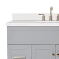 thumbnail image 6 of ARIEL Hamlet 43 Inch Single Sink Bathroom Vanity in Gray, 1.5" Edge Quartz Top, Solid Wood, Rectangular Sink, 2 Soft Closing Doors, 4 Full Extension Dovetail Drawers, Toe Kick, 6 of 9