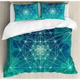 thumbnail image 3 of Ambesonne Sacred Geometrty Digital Futuristic Tree of Life Icon with Space Plains Archaic Pattern Duvet Cover Set, 3 of 3
