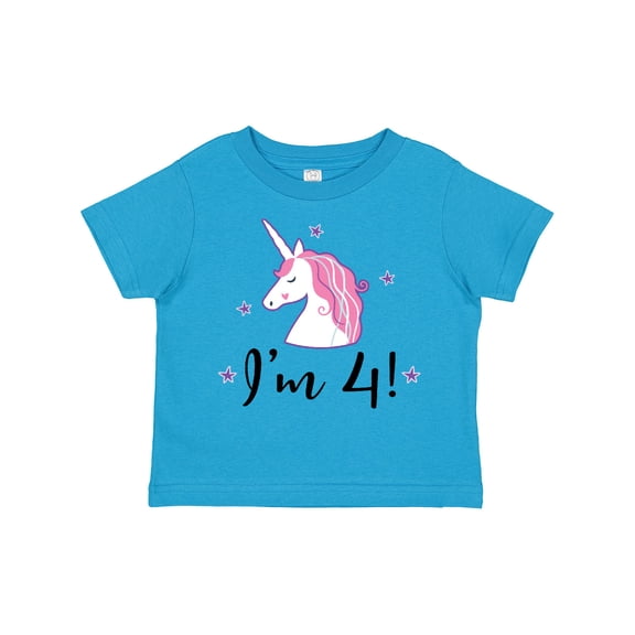 Inktastic 4th Birthday Cute Unicorn Girls Toddler T-Shirt
